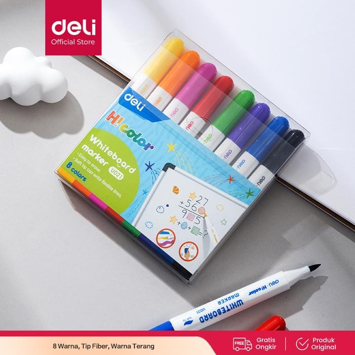 

Deli Spidol Papan Tulis Warna / Color Whiteboard Marker 8 Warna EU021 Stationery Tinta