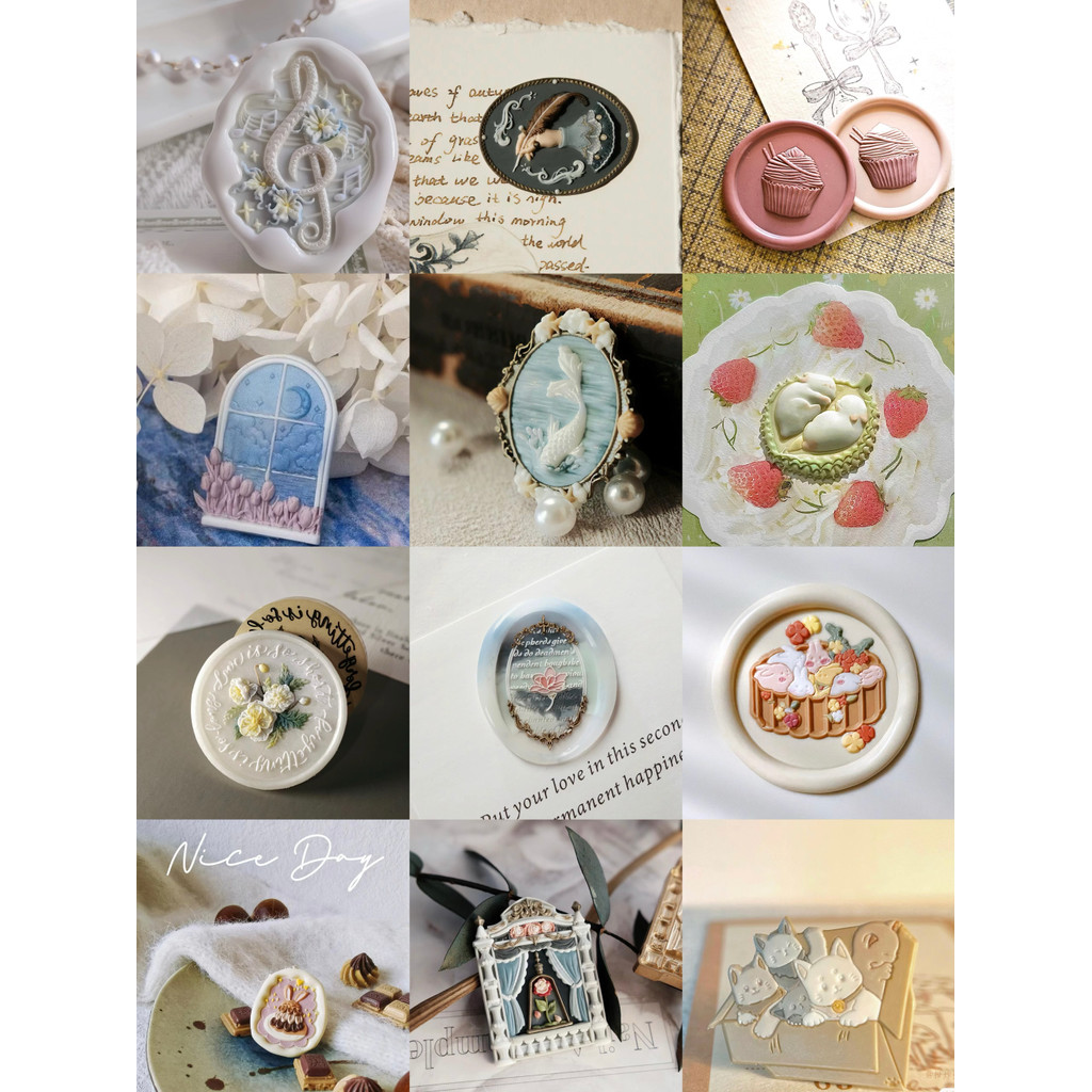 

Musical Note Fire Seal Copper Head Multi-Layer Special-Shaped 3d Relief Envelope Invitation Wax Seal Stamp Children DIY Toy