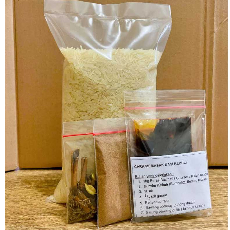 

Paket Nasi Kebuli 3in1 ( Basmati 1kg + Bumbu 80gr )