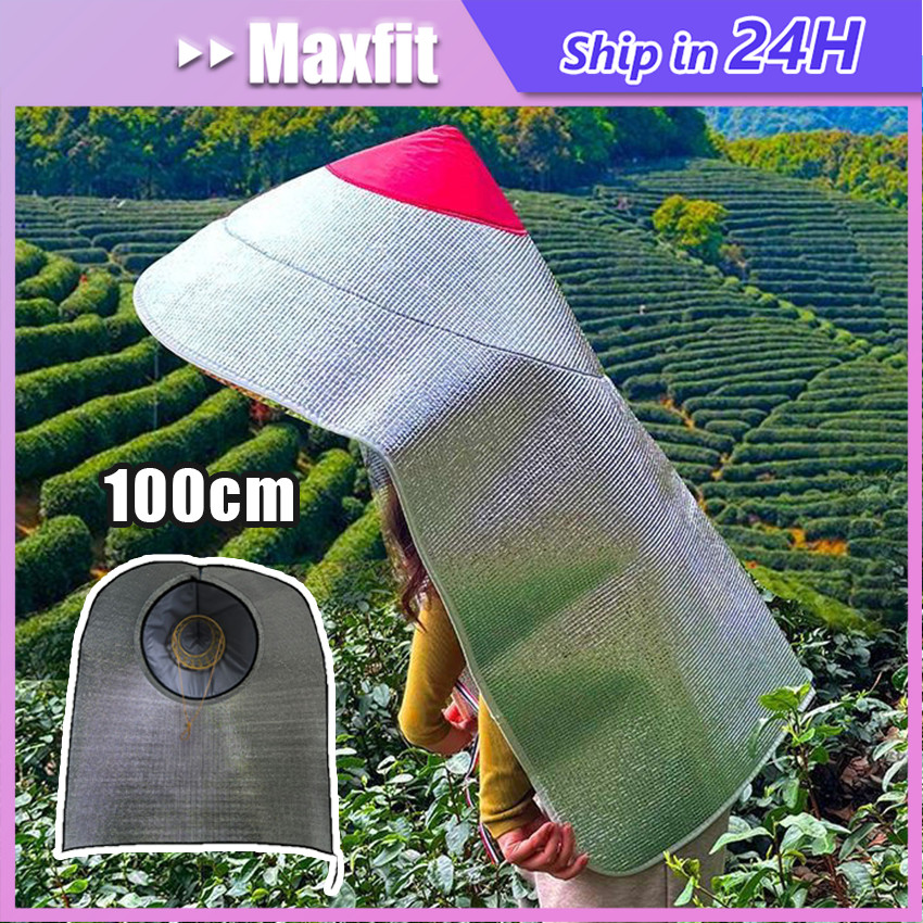 Caping Petani Anti Panas Waterproof Topi Tani Topi Kerja Sawah Panjang Besar Cover Kepala Dan Belaka