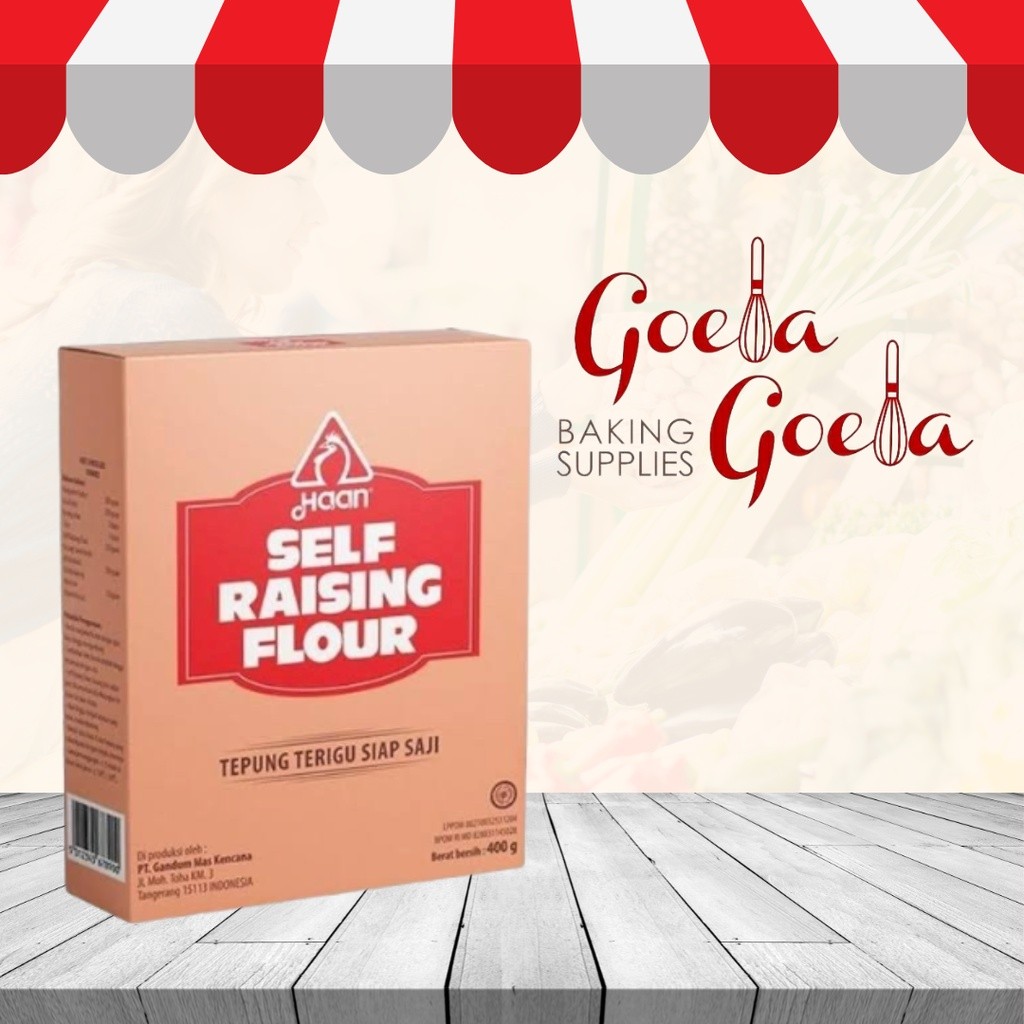 

Tepung Terigu Siap Pakai / Self Raising Haan 400 gr