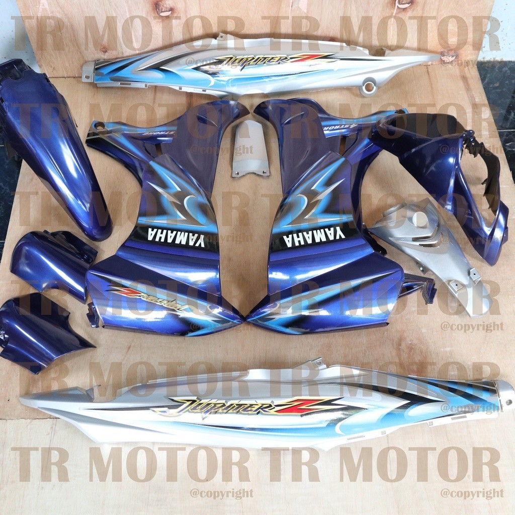 Cover Body Jupiter Z New Burhan 2006 Biru Silver Full Set Halus Bodi Jupiter Z Burhan Body Jupiter Z