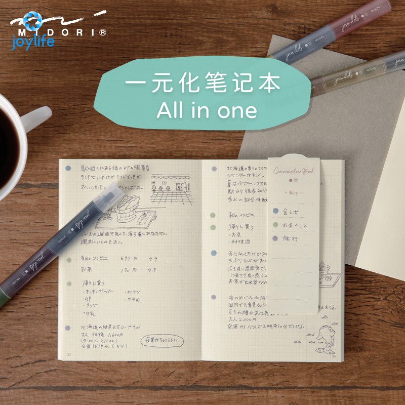 

Midori A6 Grid Notebook - Premium diary Journal for Effortless Writing and Easy Work-Life Recording,smooth writing