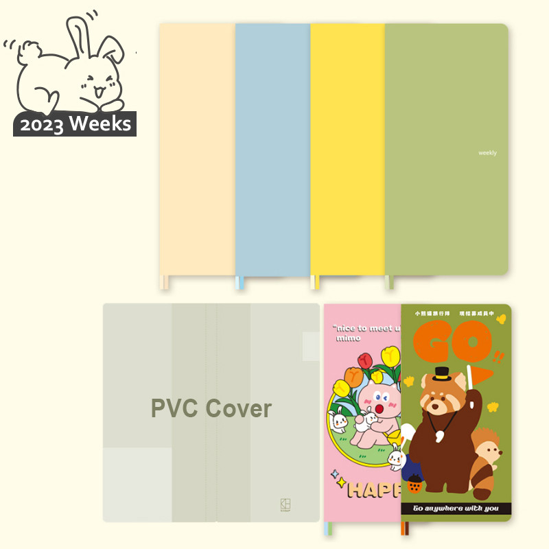 

Kinbor 2023 Week Planner Kawaii Journal Noteook Todolist Time Management Record Book Efficiency Plan schedule Teacher's Day Gift
