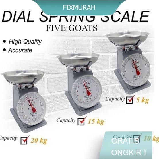 TIMBANGAN SERBAGUNA TIMBANGAN DUDUK FIVE GOATS KUALIATAS BAGUS (Ukura 5kg - 20KG) - 5 KG