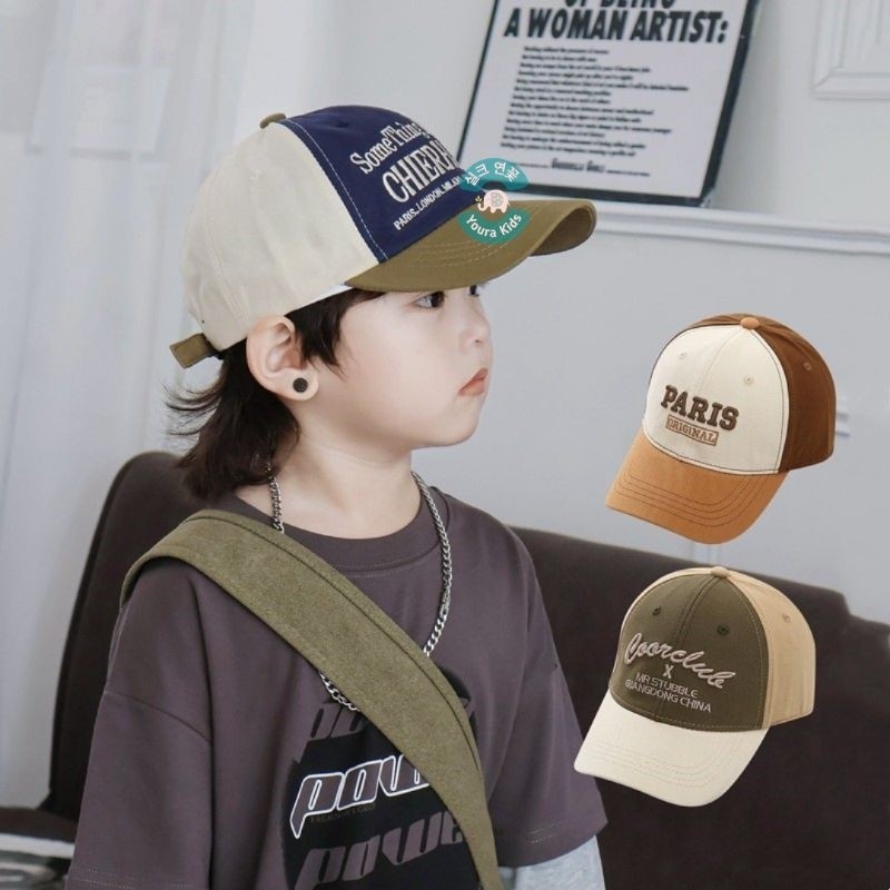 3-10 thn | Topi BASEBALL Anak-PARIS TWO TONE x CHIERHS-Unisex-New Korean Model