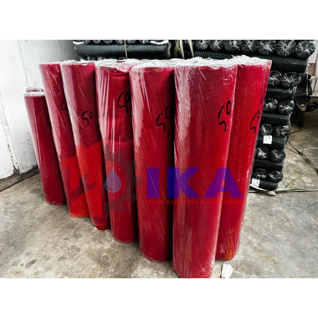 KARPET TALANG AIR MERAH HITAM UKURAN 110 karpet talang air ukuran 110cm ( panjang 50 m) TERMURAH pen