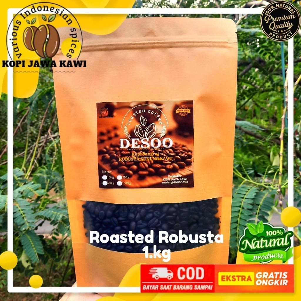 

Kopi Robusta Sangrai 1Kg Premium Asli Gunung Kawi – Aroma Kuat, Cocok untuk Espresso & Tubruk