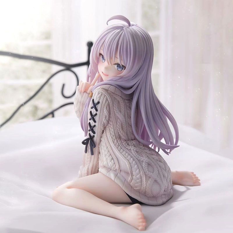 13cm The Journey of Elaina Anime Figures Model Elaina Sweater Doll Action Figure Room Desk Decor Gif