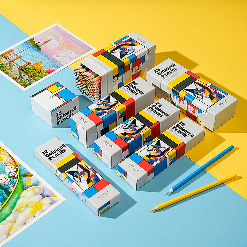 

Set gambar pensil warna berbasis minyak berkualitas tinggi 12/18/24/36/warna yang cocok untuk melukis warna siswa