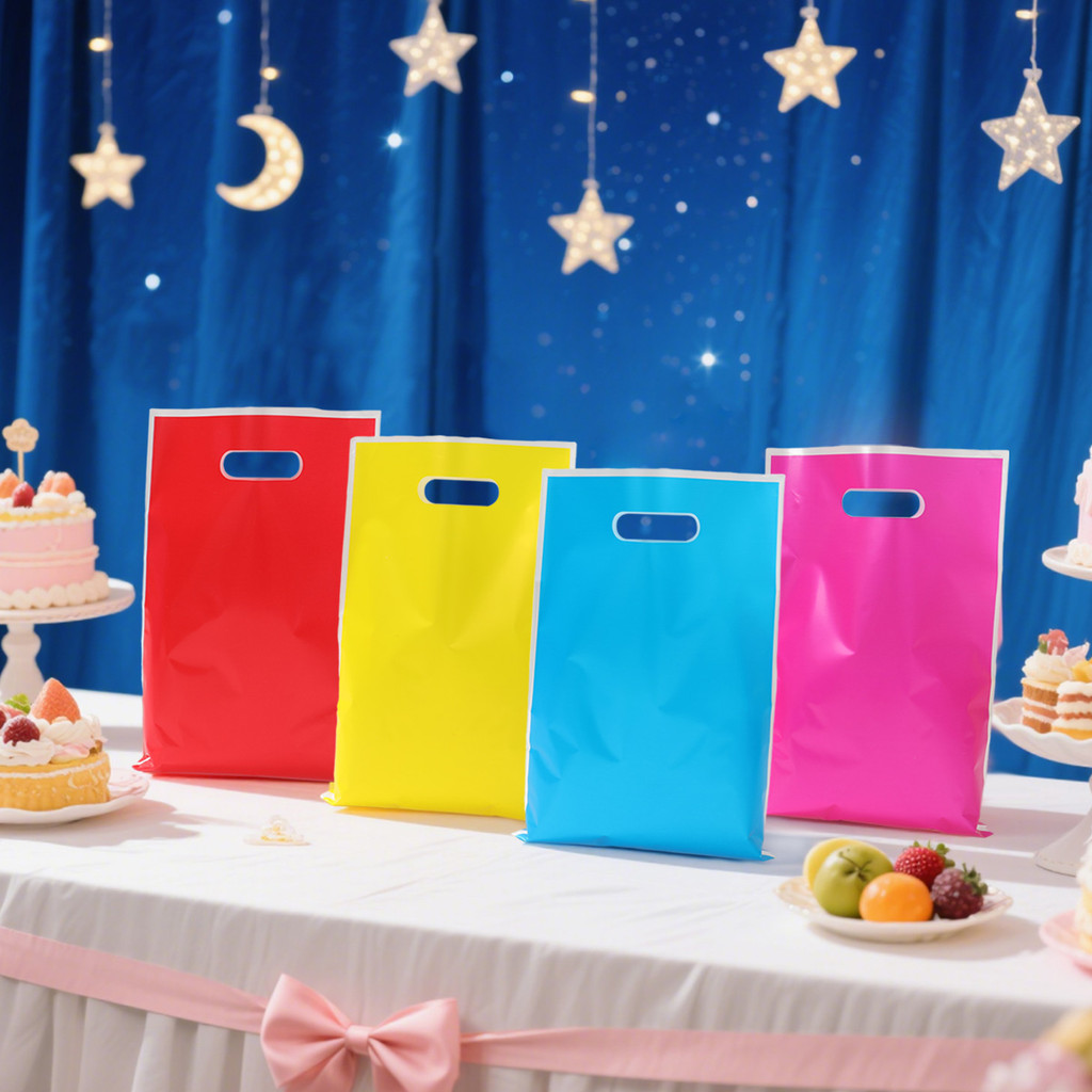 

Solid Color Hand Gift Bag Happy Birthday Party Decoration Kids Favors Red Blue Pink Yellow Handbag Wedding Baby Shower Supplies