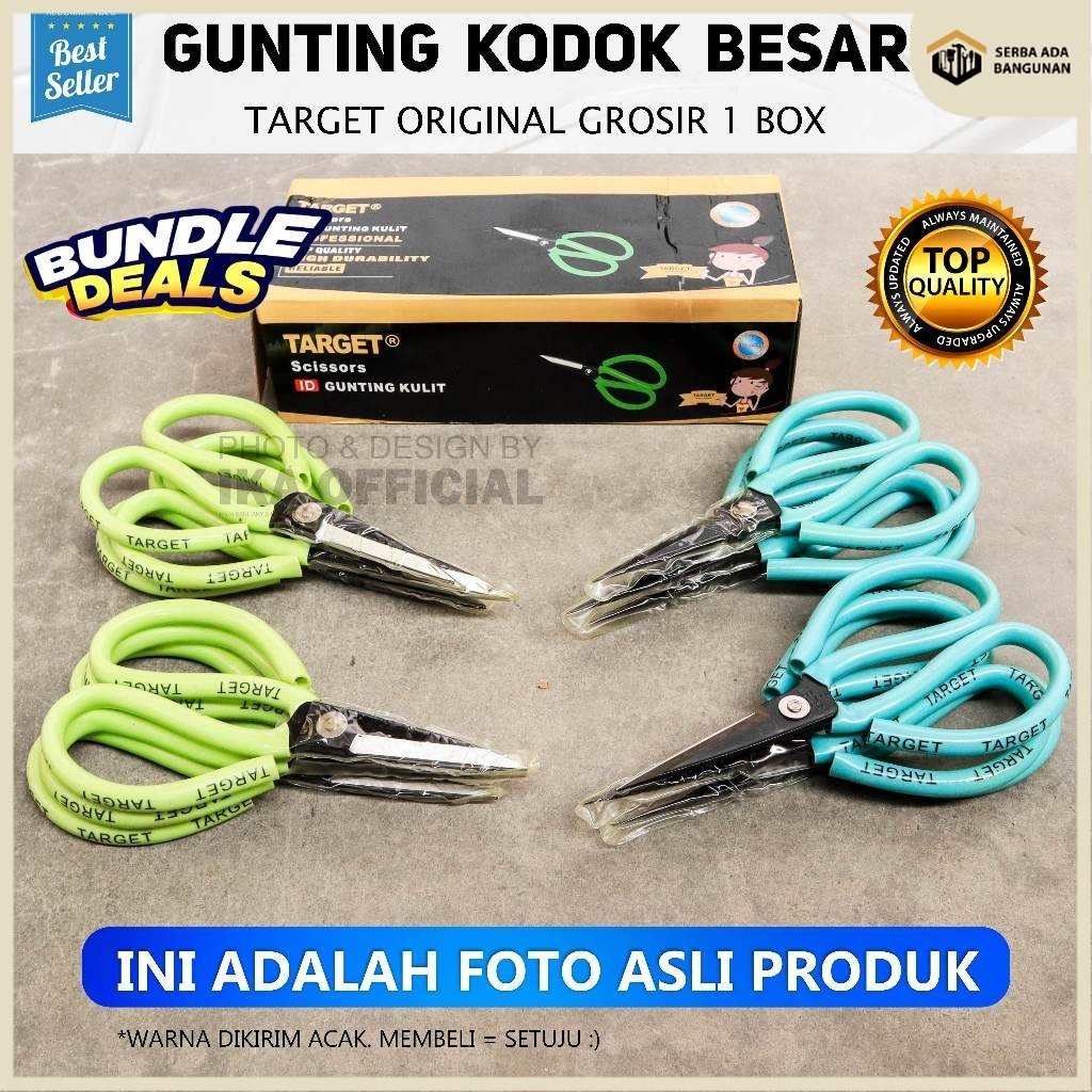 

SAB 1 Box Grosir TARGET Gunting Kodok (Bahan kain) /Gunting Kodok Serbaguna Seng Kawat GUNTING KAIN KODOK KERTAS SERBAGUNA / Gunting kodok 8"/ Gunting kain / Gunting Karton / Gunting serbaguna / GUNTING BESAR SCISSORS GUNTING KERTAS SERBAGUNA STAMVICK