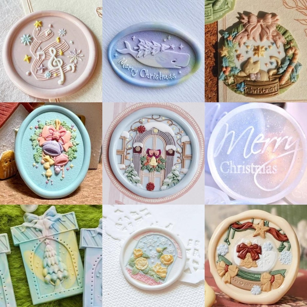 

New Fire Seal Series Seal Head Jingle Bell Snowflake Special Embossed Frosted Copper Head Envelope Seal Stamp Toy Gift