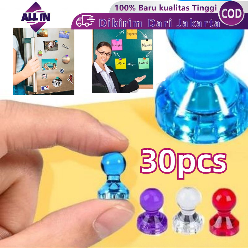 

Magnet Super Kuat Neodymium Magnet Papan Tulis 30pcs Magnet Kulkas Lucu Buat Memo Tulis Kantor Pin Note Magnetic