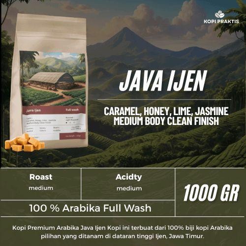 

ROASTED BEANS ARABIKA FULL WASH JAVA IJEN 1000 GR | 1 KG | BIJI KOPI SANGRAI | Coffee - GILING HALUS