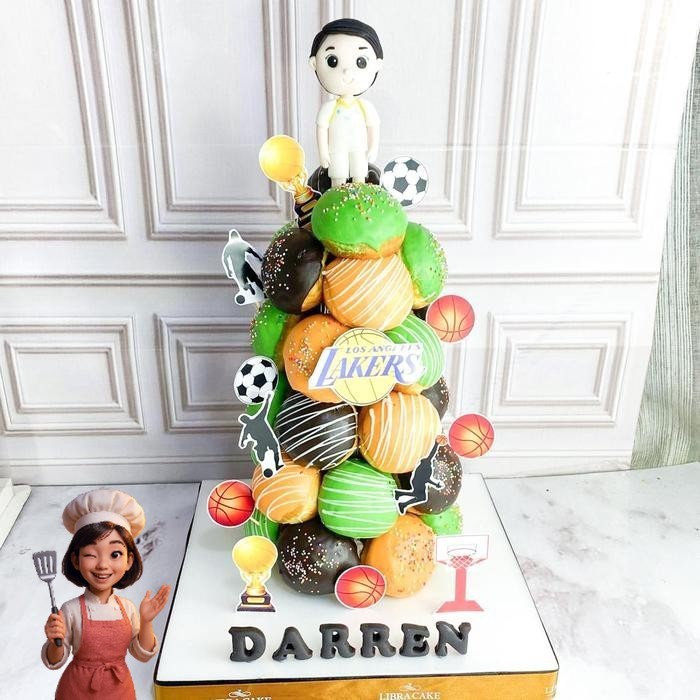 

Donat/Donat Ulang Tahun/Donat Tower Tema Bola/Donat Tower Bola