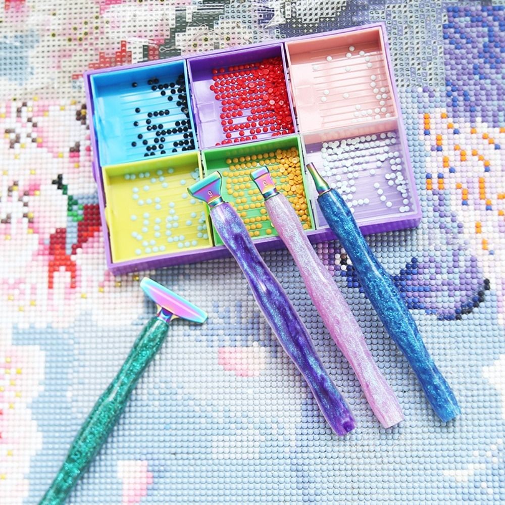 

Embroidery Resin Diamond Painting Pen Kit Plastic/Metal Cross Stitch Accessories Diamond Painting Pen Screw Thread Tips Art Pens