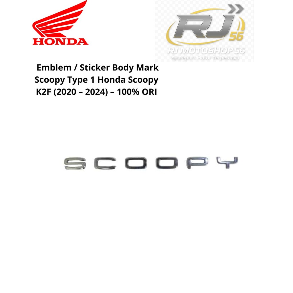 Emblem / Sticker Body Mark Scoopy Type 1 Honda Scoopy K2F (2020 – 2024) – 100% ORI
