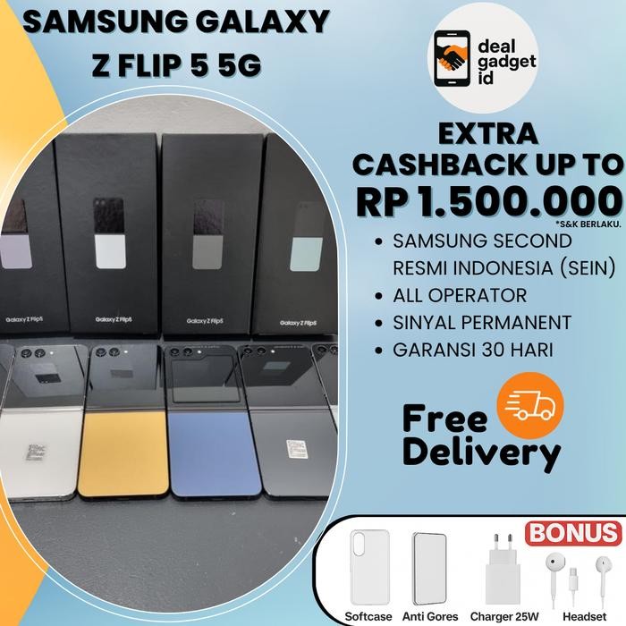 Samsung Z Flip 5 | Flip 4 | Flip 3 5G 512GB 256GB 128GB Second Resmi Sein indonesia