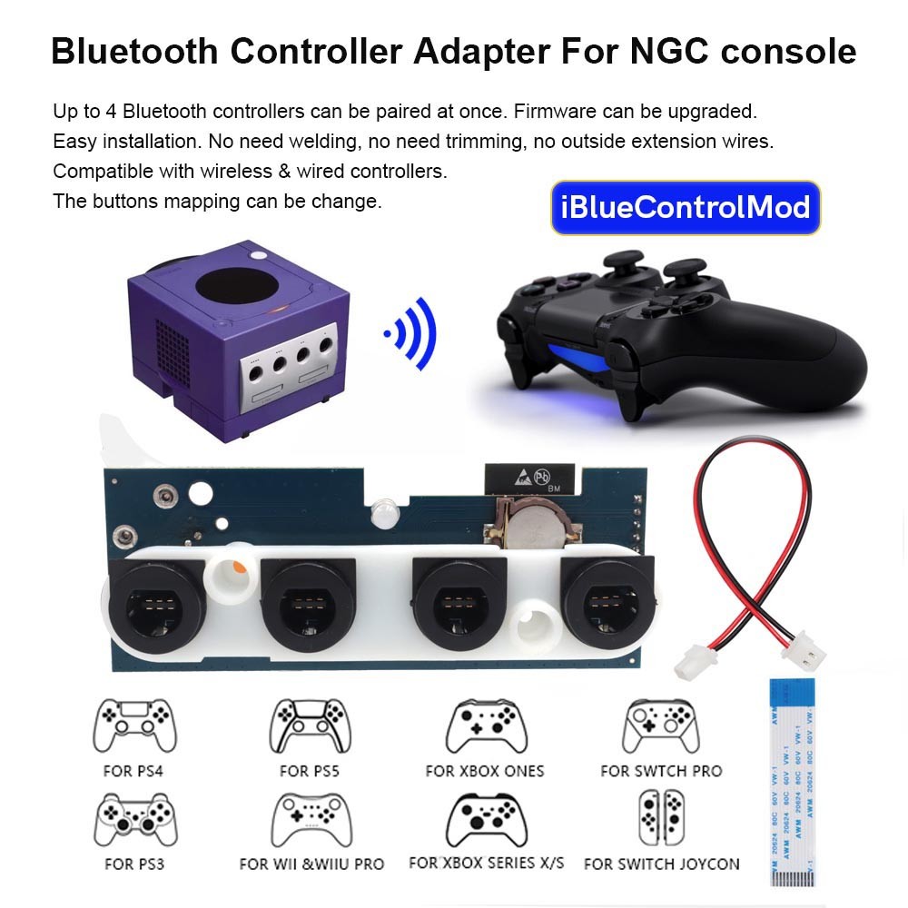 iBlueControlMod NGC Wireless Bluetooth Controller Internal Adapter For GameCube Console Wireless Con