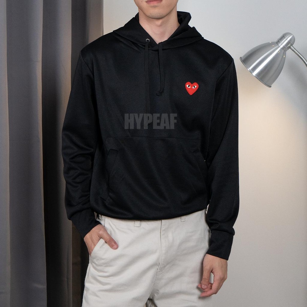 Jaket Hoodie CDG Comme des Garcons PLAY Play Red Heart Black Hoodie [100% Authentic]