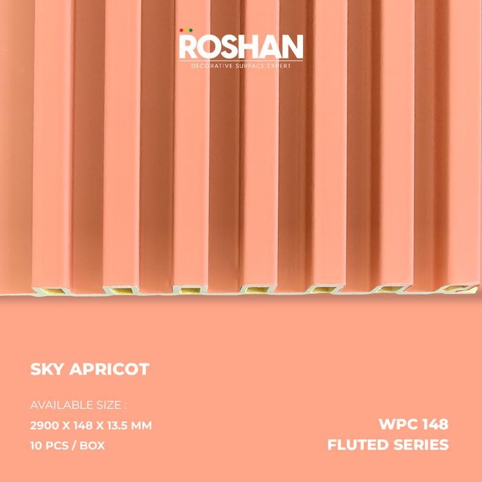 Roshan WPC Wall Panel Fluted 148 – Sky Apricot