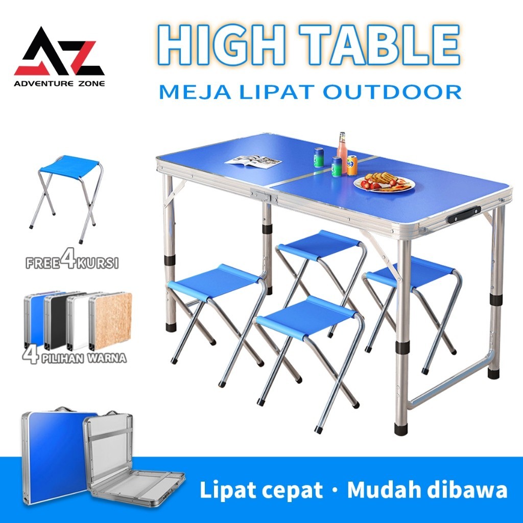 VT645DX32 AZ Meja Lipat Koper Hpl Meja Serbaguna Meja Lipat Portable Meja Kaki Bulat