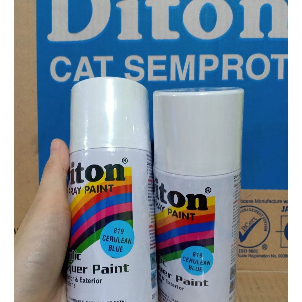 Pilox Pilok Cat Semprot DITON Spray Paint - 819 CERULEAN BLUE / BIRU MUDA / BIRU LANGIT (300cc / 300