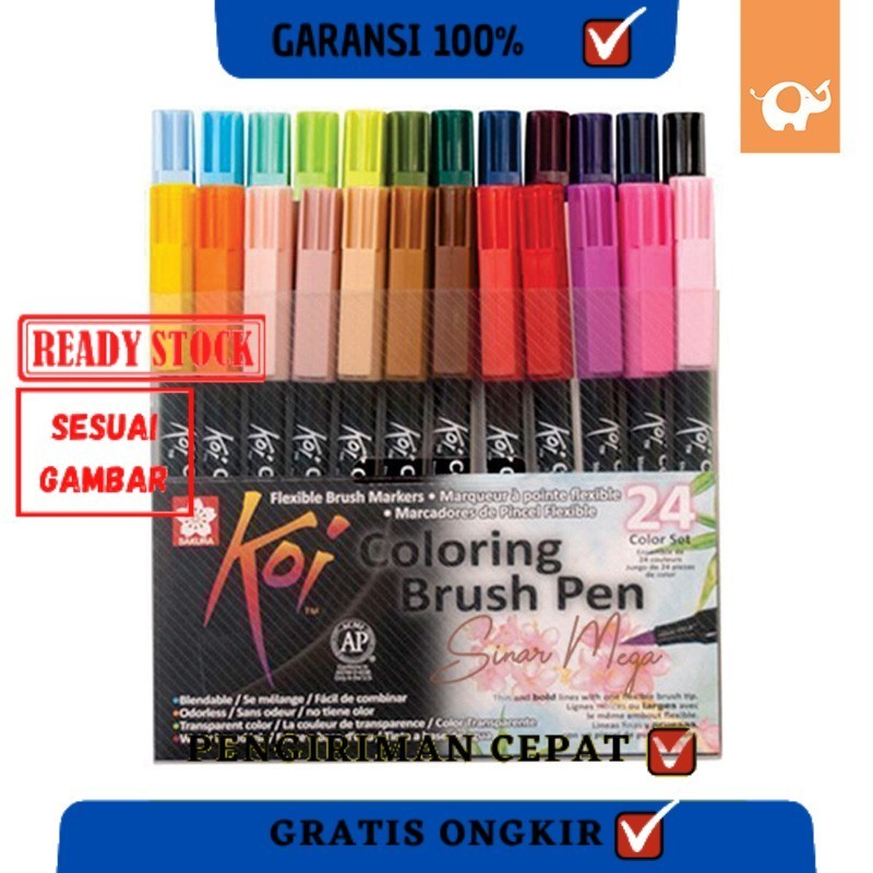 

Sakura Koi Coloring Brush Pen Set 24 Color Warna / Spidol Kuas Murah BerkualitasTERLARIS