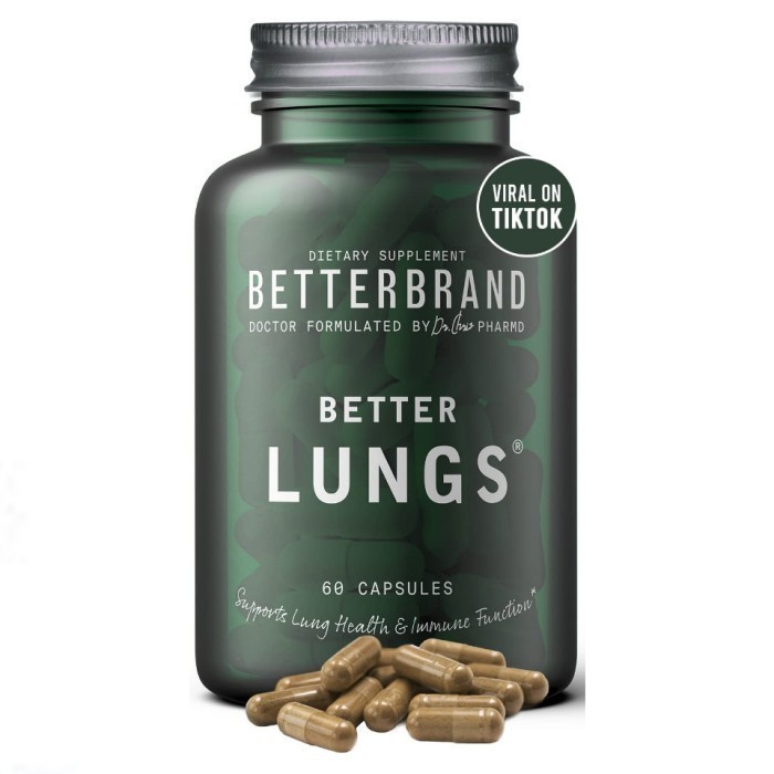 Betterbrand Better Lungs Daily Respiratory Health 60 Capsules Mullein