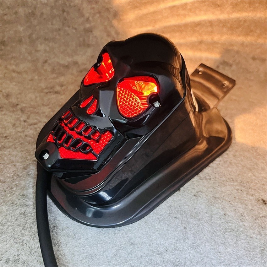 Skull Stoplamp Motor Lampu Belakang Rem Taillight LED Tengkorak Stop Lamp