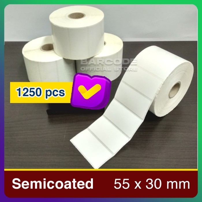 

LABEL STIKER BARCODE 55 X 30 KERTAS SEMICOATED 55X30 MM ( 1 LINE ) -TAM69