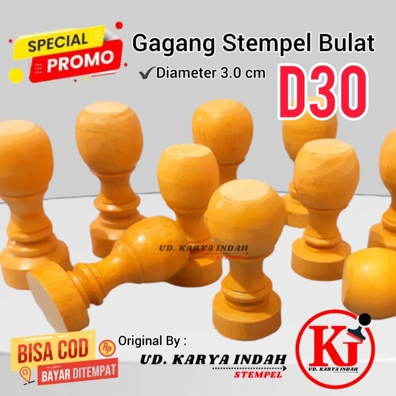 

gagang stempel kayu bulat D30