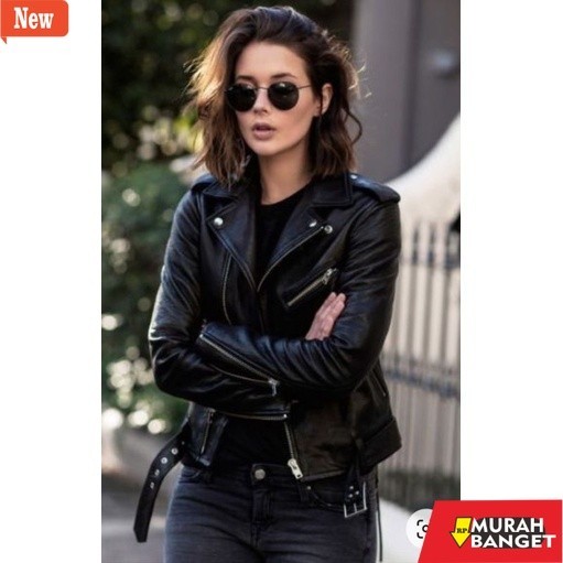 jaket kulit wanita hijab jaket kulit sintetis wanita terbaru C35