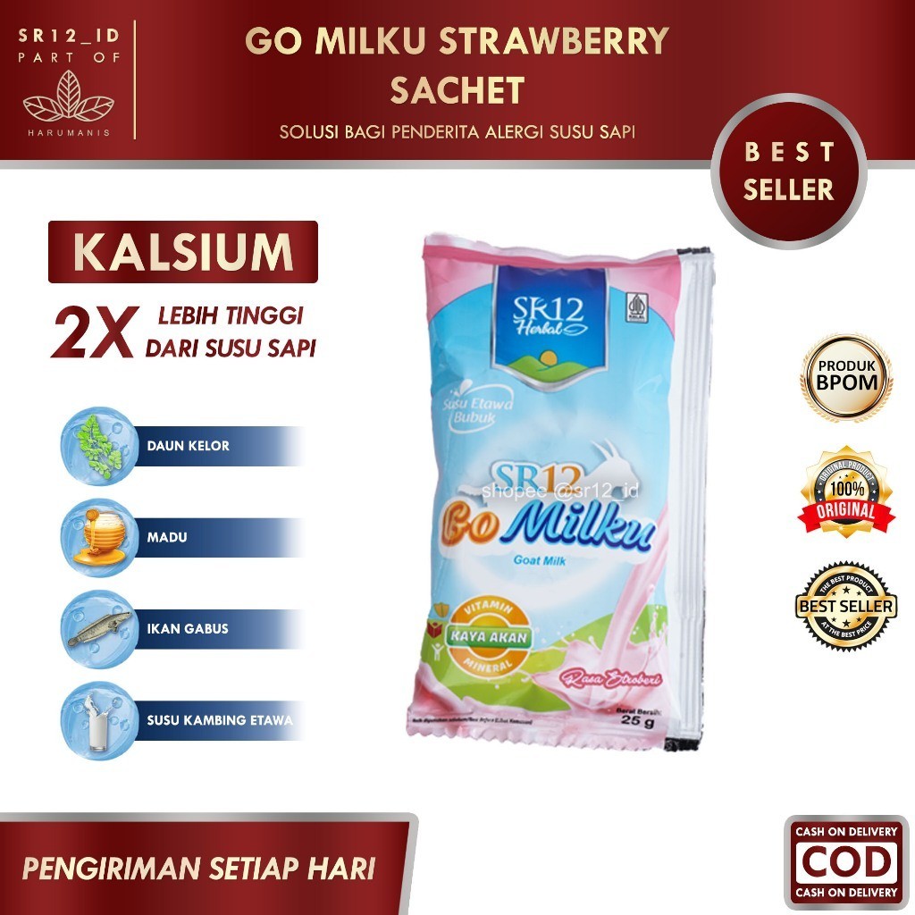 

GO MILKU STRAWBERRY SACHET SR12 / GOMILKU SR12 / SUSU KAMBING ETAWA SR12