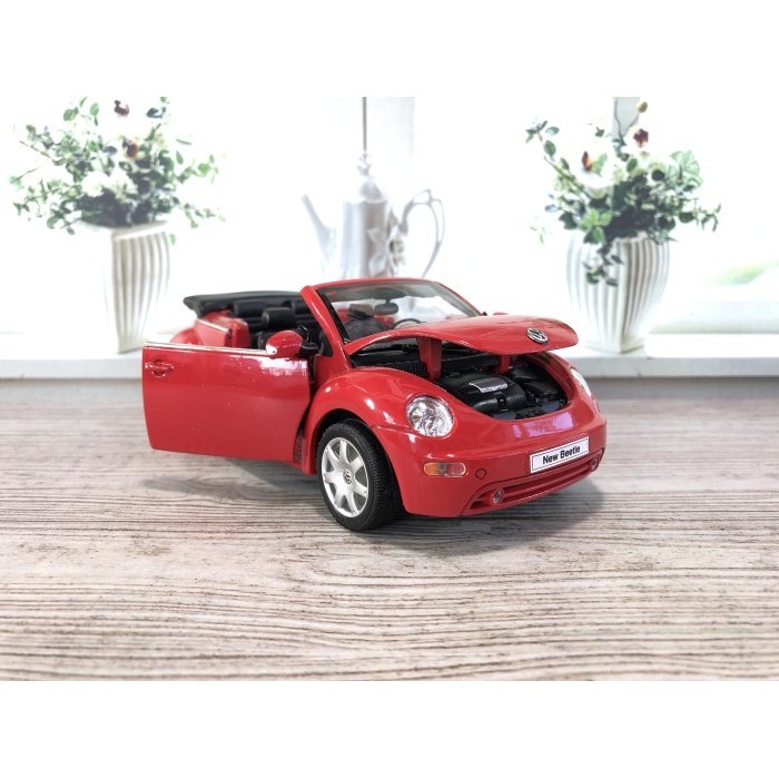 VW BEETLE CONVERTIBLE 1:24 VW NEX WELLY DIECAST MINIATUR MERAH
