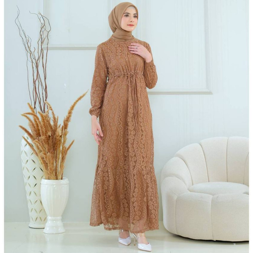 PRILLY BUSANA - Greta Dress Brukat - Gamis Pesta - Busui - Kurung Melayu - Malaysia