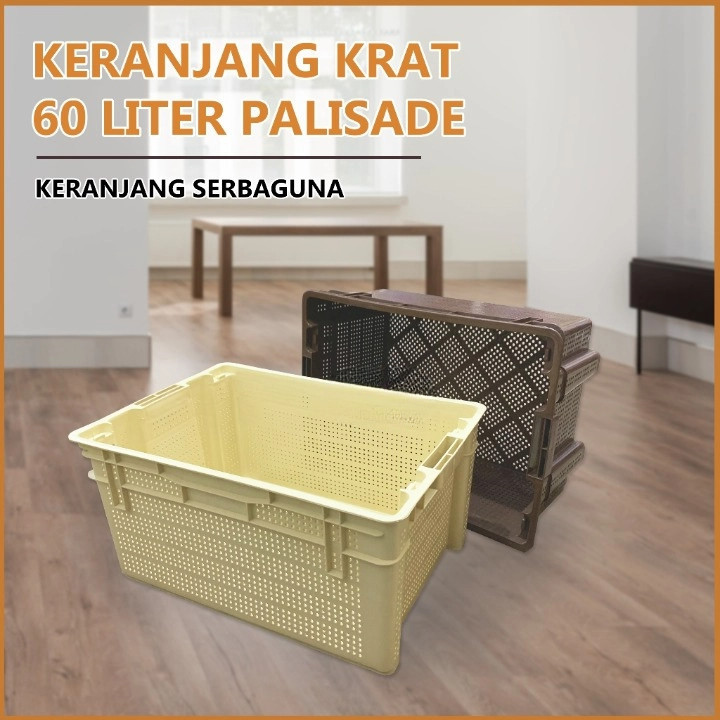 KRAT 60L PALISADE / Keranjang Serbaguna / Krat Keranjang Besar / Keranjang Buah / Keranjang Industri