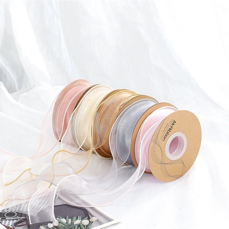 

1 ROLL( 40mm*10y ) PITA Ribbon Organza Korea / Fishtail Wave Gelombang / Kado Dekorasi Hampers pita kain