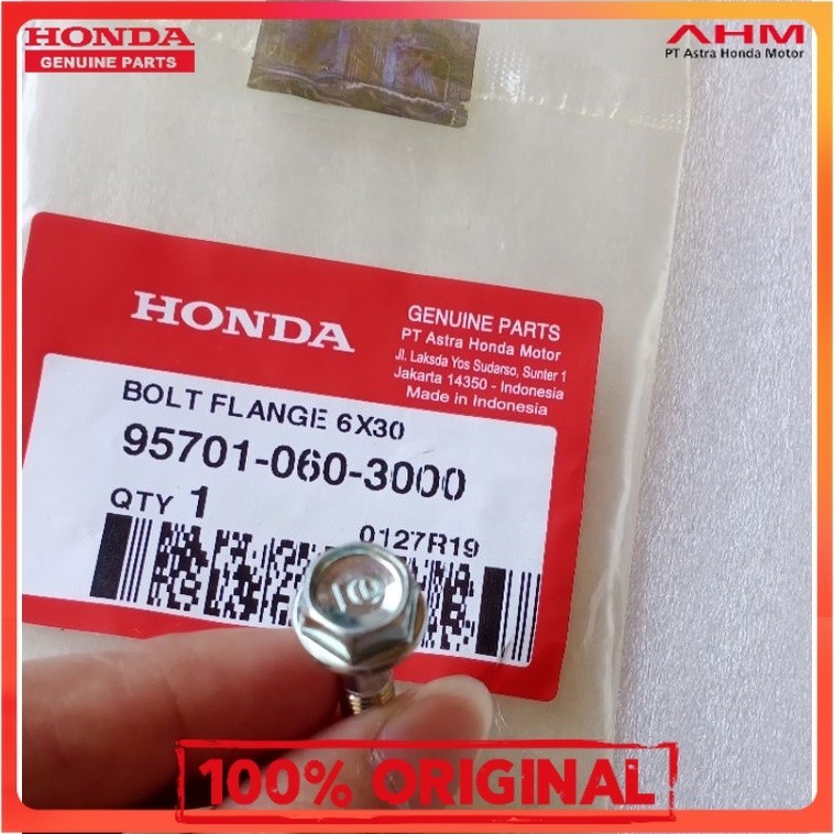 Ori Ahm  Baut 6x30 Kunci 10 Panjang 30mm Motor Honda Stylo 160 957010603000