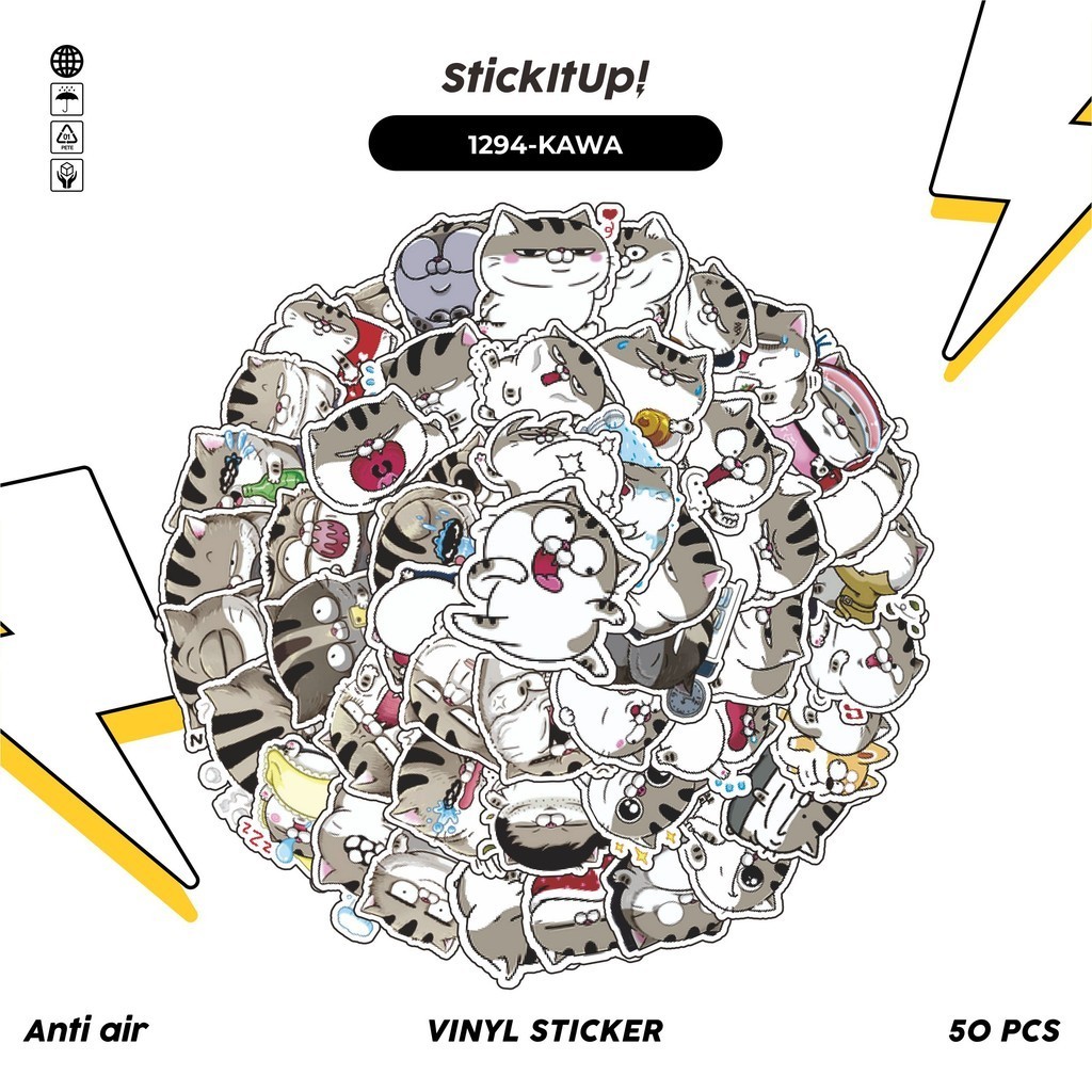 

COD✨ 100 Pcs Stiker Pack Kitten / Kucing v5 Lucu Aesthetic Vynil Waterproof untuk Freebies Sticker Buku Journal Casing HP Laptop