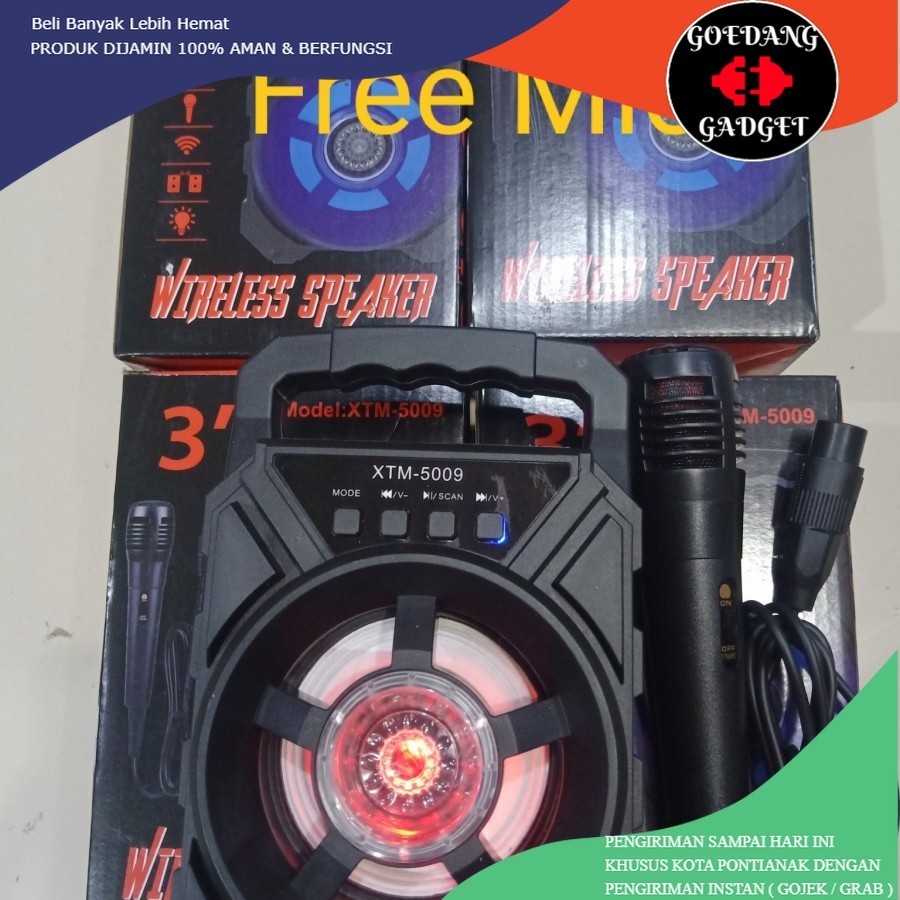 New Product Speaker Bluetooth Xtm5009 3Inch Bonus Mic Karaoke Wireles Speker 3 Inch Bluetooth Xtm