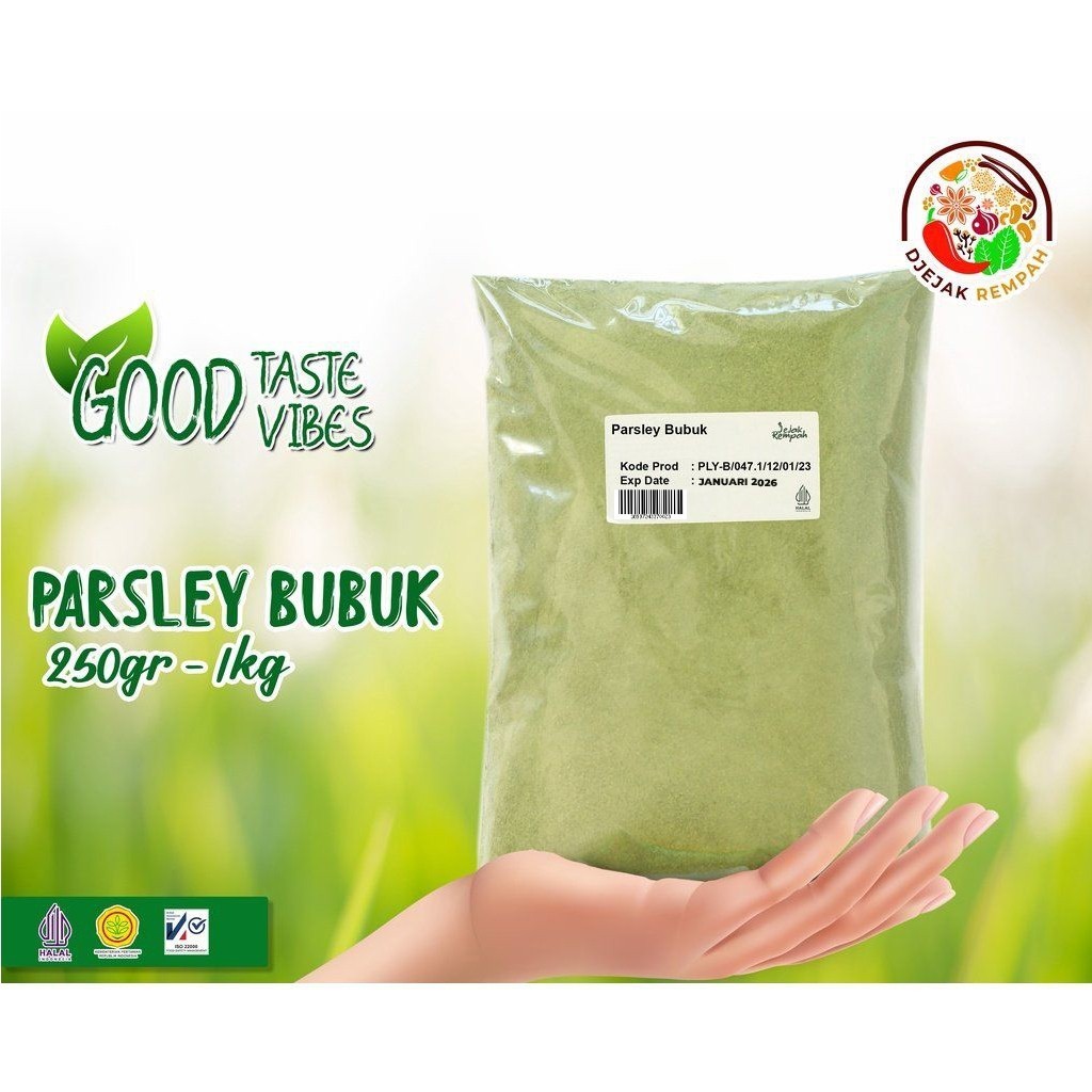 

Produk Parsley Bubuk /Parsley Powder Premium (Kemasan 100 Gr - 500 Gr) - 100% Rempah Murni
