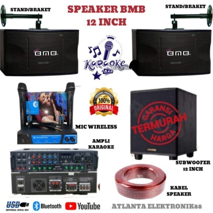Promo Paket Sound System Karaoke BMB 12 Inch + Subwoofer 12 Inch/Amplifier
