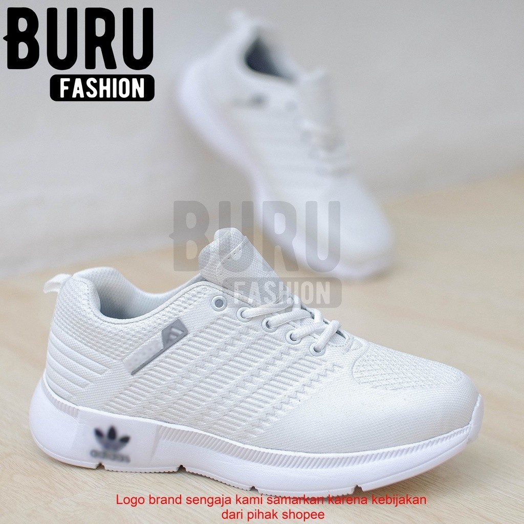 PROMO Sepatu sneakers putih wanita pria Sepatu olahraga putih - Jogging santai senam