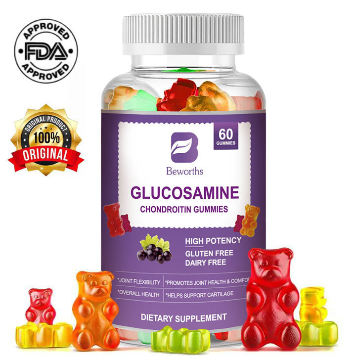 BEWORTHS Glucosamine Chondroitin Gummy- With Turmeric - Joint Support Supplement Antioxidant propert