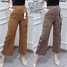 Hinata Celana Kulot Cargo Kekinian 2090 - CLN Chinos WideLeg Cargo Ootd
