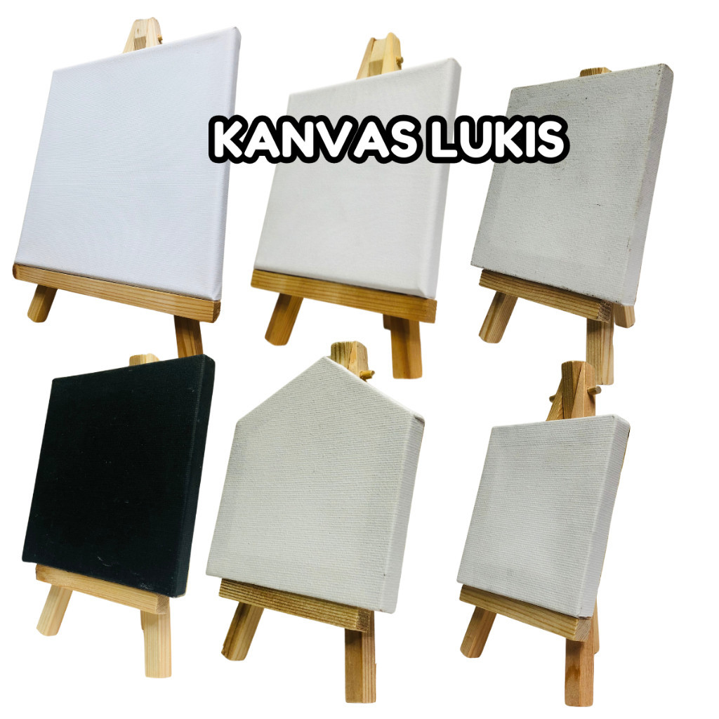 

Set Kanvas Lukis + Easel Ukuran 20X20, 15X15, 10X10, 8X8 Canvas Impor Alat Lukis Murah Berkualitas Kanvas + Easel