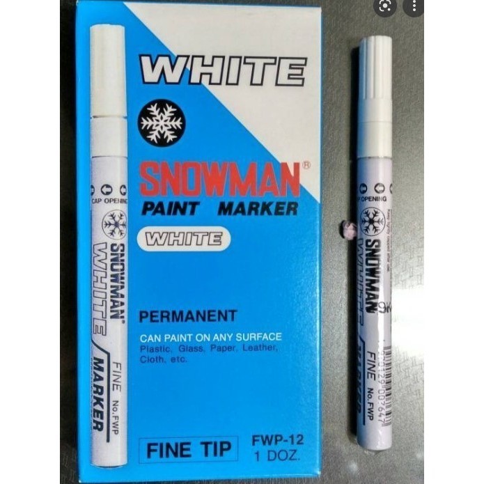 

Spidol Putih Permanent isi 12 pcs (Paint Marker Snowman) - Putih