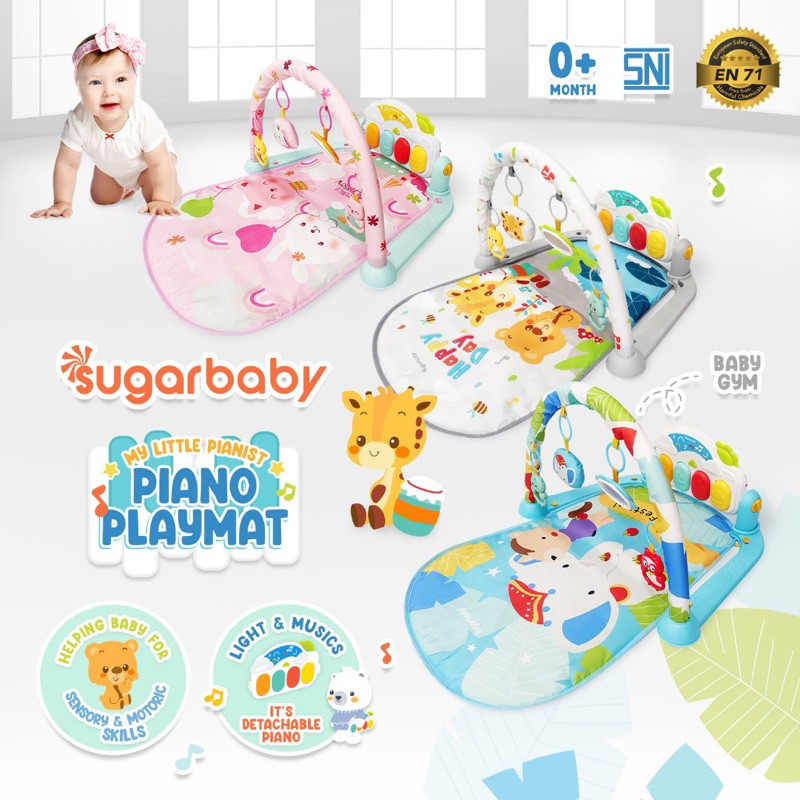 RF56MZ Sugar Baby My piano playmate baby gym music mainan ratle lampu/mainan gym bayi/ mainan anak